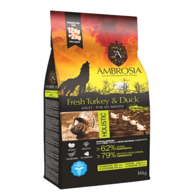 Ambrosia Adult - Turkey & Duck 12kg+2kg(ΔΩΡΟ)
