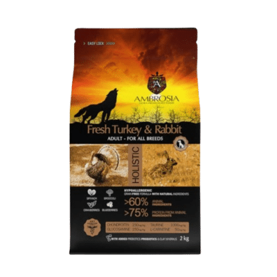 Ambrosia Grain Free Adult Sensitive Fresh Turkey & Rabbit 12Kg