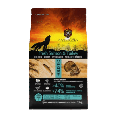 Ambrosia Grain Free Adult Mini Sterilized Fresh Salmon & Turkey 1,5Kg