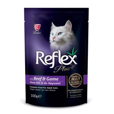 Reflex Plus Cat Kομμάτια Βοδινού & Κυνήγι σε Ζελέ 100gr