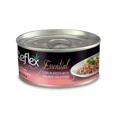 Reflex Plus Essential Kitten Τόνος & Σολομός σε Ζωμό 70gr