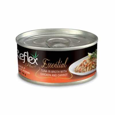 Reflex Plus Essential Cat Τόνος, Κοτόπουλο & Καρότο σε Ζωμό 70gr