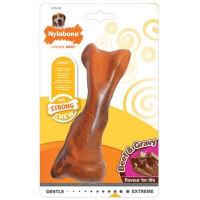 Nylabone Strong Chew Bone Beef & Gravy Small